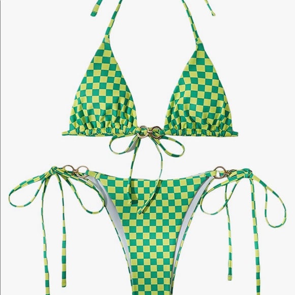 Amazon Other - BRAND NEW Green Checkered Bikini ✨